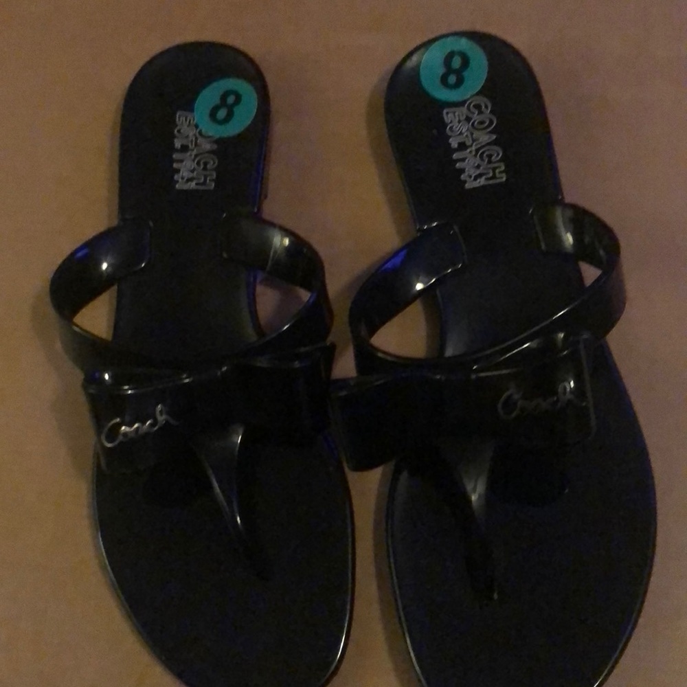 New Black Coach Sandals /Slippers